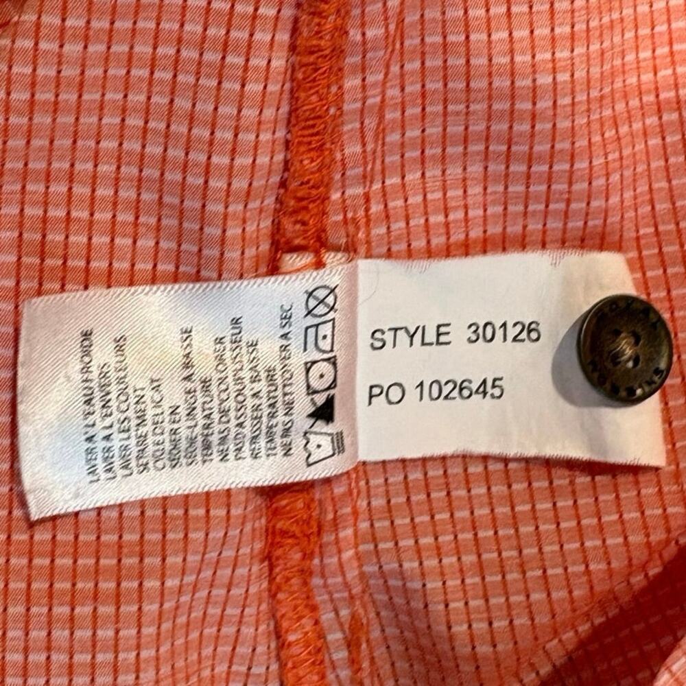 Robbin Jean Sleeveless Outdoor Fishing Shirt Coral Gingham Utility Top Women L - Picture 7 of 9
